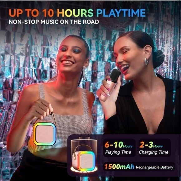 Karaoke Machine for Kids Adults, Portable Bluetooth Mini Karaoke Microphone Sing - Picture 2 of 12